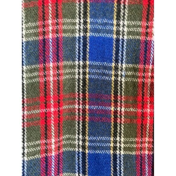 Vintage Wool Plaid Jacket M Blue Checks Retro Academia Resort Classic Bomber 80s - Picture 6 of 15